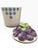 Late 20th Century Vintage Treasure Craft Hopscotch Plum Cookie Jar, Blue & White Ceramic For Sale - Image 5 of 6