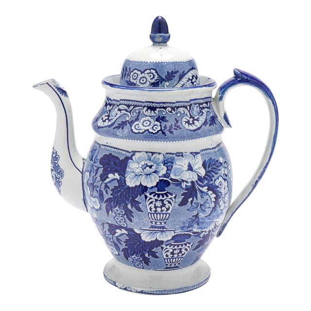 English Pearlware Tea Pot, C. 1830 For Sale