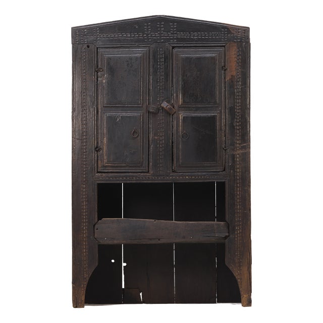 Antique Rustic Farmhouse Spanish Oak Cabinet, 1600s For Sale
