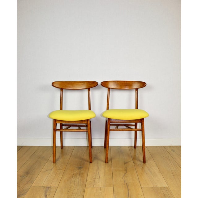 Vintage Yellow Chairs from Hałas, 1970s, Set of 4 For Sale - Image 3 of 12