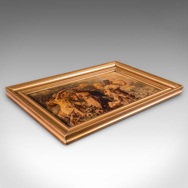 1900's Antique Framed Crystoleum Picture For Sale - Image 9 of 10