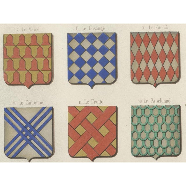 Secant Partitions in Heraldry, 1851, Paper | Chairish