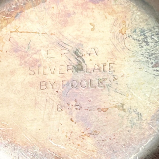 Vintage mid century set of 6 EPCA silver plated roly poly drinking glasses by designer Poole. This bold set features round...