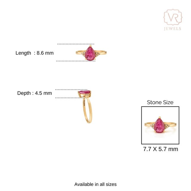 1.21 Carat Certified Ruby and Diamond Statement Ring Size 5 for Wedding in 14k Gold For Sale - Image 9 of 14