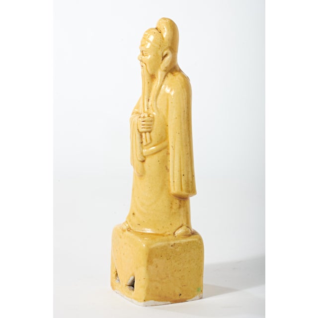 Mid 20th Century Chinese Wise Man Ceramic Figurine For Sale - Image 14 of 18