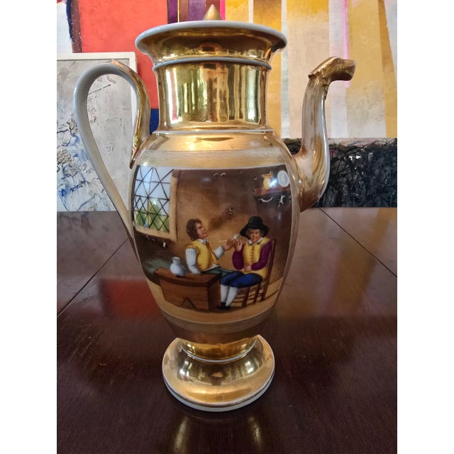 An antique original about 200 years old or older ( guaranteed hand painted antique french) dual painted sides with it's...