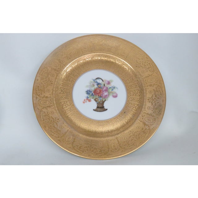 Early 20th Century Heinrich and Co Selb Bavaria Porcelain 22k Filigree Set of 5 Plates 4802b For Sale - Image 17 of 17