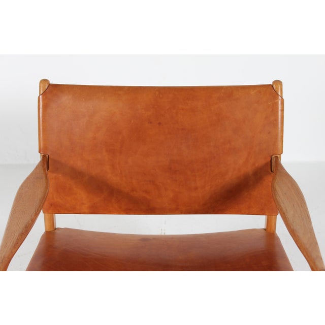 Per-Olof Scotte Premiär Easy Chair in Oak with Cognac Color Core Leather from Mobel Ikea, Sweden, 1969 For Sale - Image 6 of 10