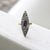 Metal 19th Century 14k Gold Early Victorian Navette Ring With Pave Diamonds and Central Sapphire, Size 8.25 For Sale - Image 7 of 8