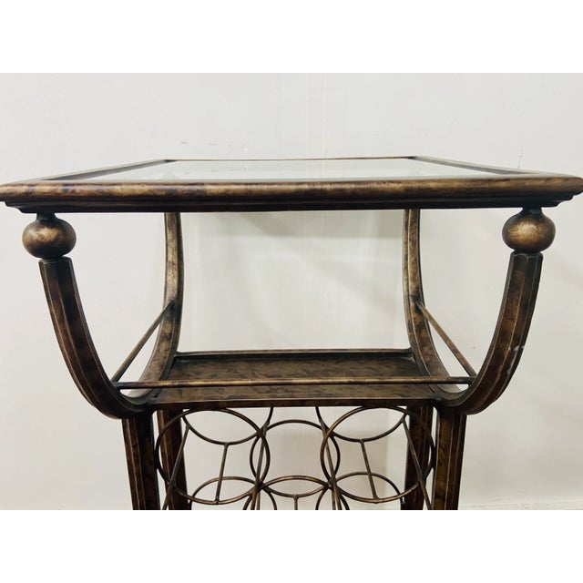 Vintage Wine Rack Metal Table in Vintaged Finish For Sale - Image 10 of 13