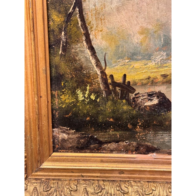 Blue 19th Century French Oil Painting For Sale - Image 8 of 8