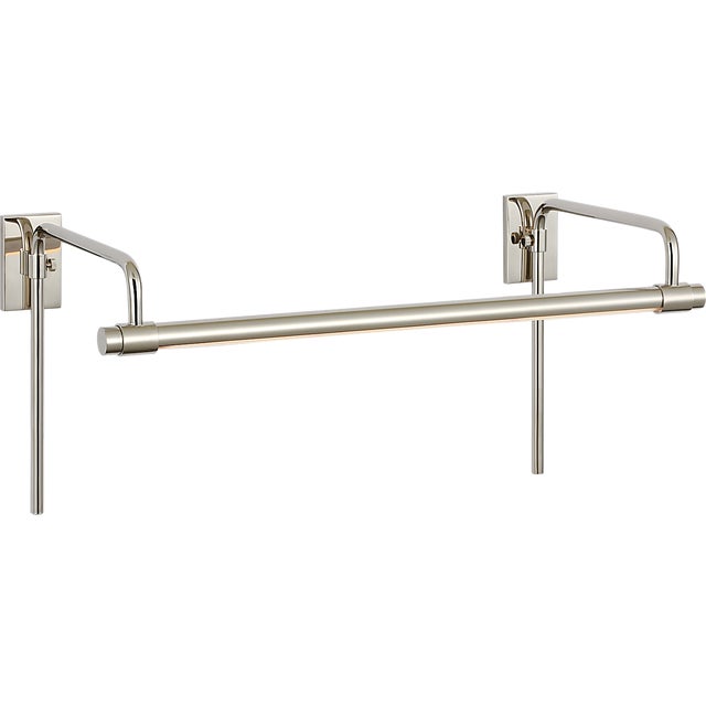 Silver Thomas O'Brien for Visual Comfort Signature Kidd 18" Frame Mount Picture Light in Polished Nickel For Sale - Image 8 of 13