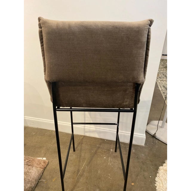 Contemporary Collector Jeeves Counter Stool in JF Fabrics Bordeaux For Sale - Image 3 of 5