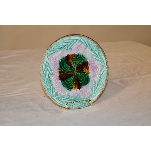 19th Century English Majolica Plate For Sale In Greensboro - Image 6 of 6
