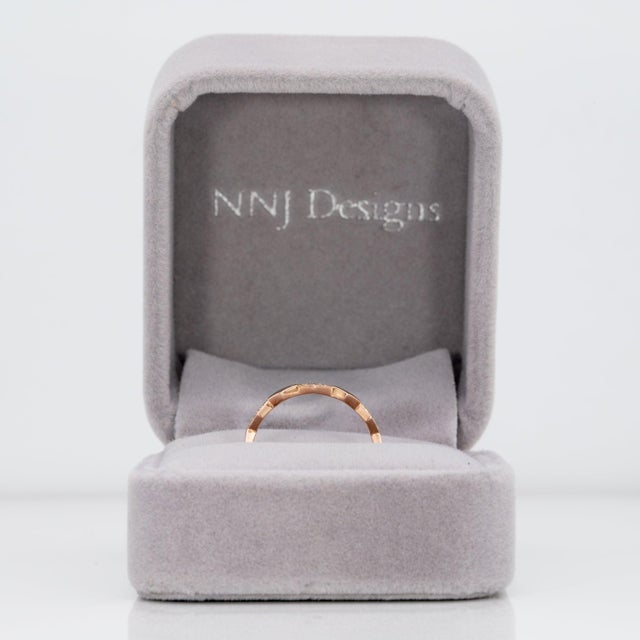 Natural Diamond Ring in 14k Gold | Unique Geometric Band Ring, Size 6.75 For Sale - Image 4 of 10