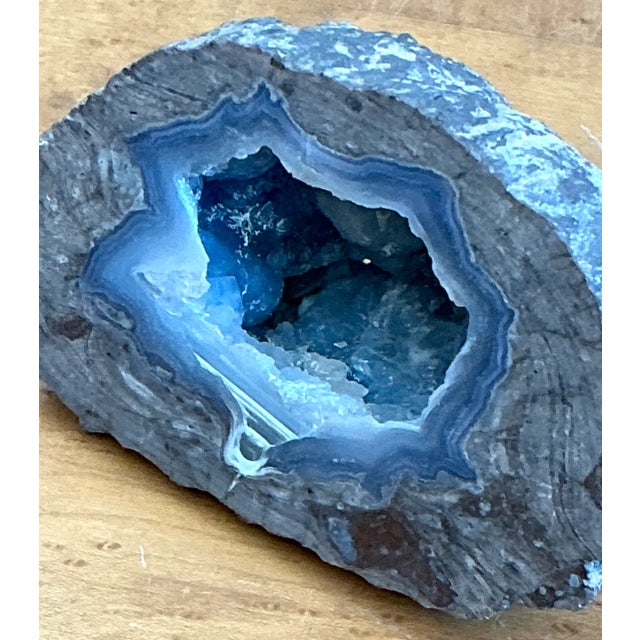 Early 20th Century Vintage Blue Quartz Geode For Sale - Image 5 of 12