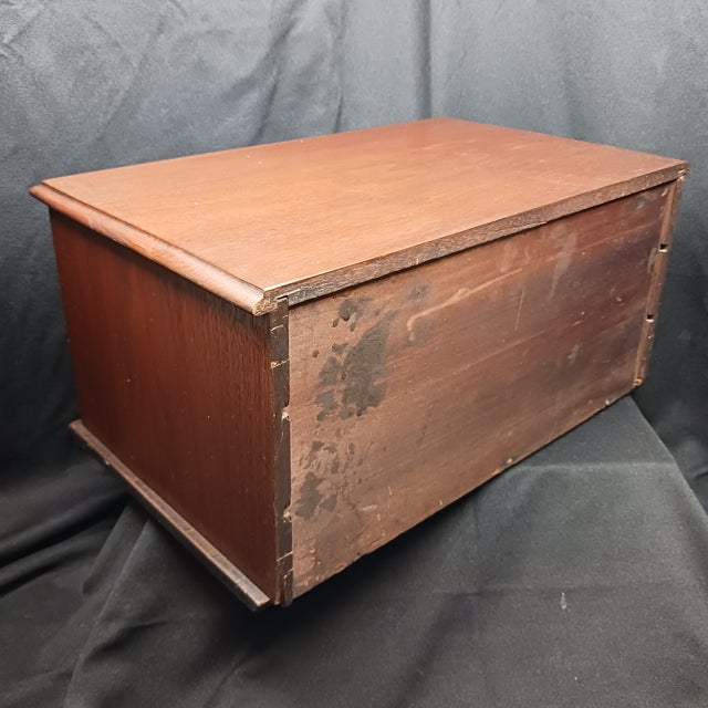 Late 20th Century 3-Drawer Table Top Spool Cabinet With Porcelain Knobs For Sale - Image 4 of 16