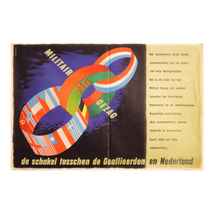 1947 Dutch Political Poster (The Link Between the Allies and the Netherlands, Military Authority) - Henrion