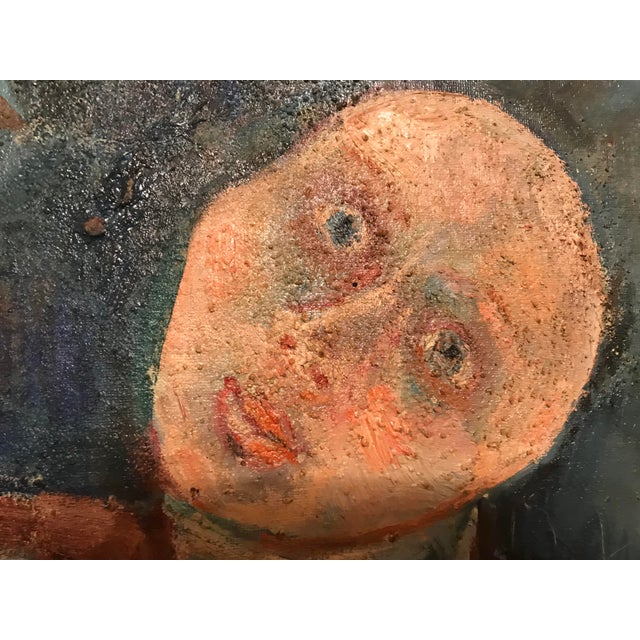 Still Life With Bottle and Head Painting For Sale - Image 4 of 9