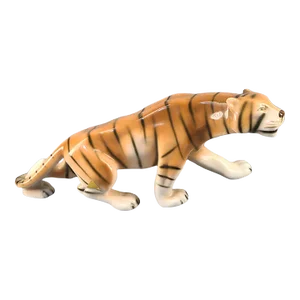 Vintage 1980s Porcelain Tiger Figurine Royal Dux Fully Marked