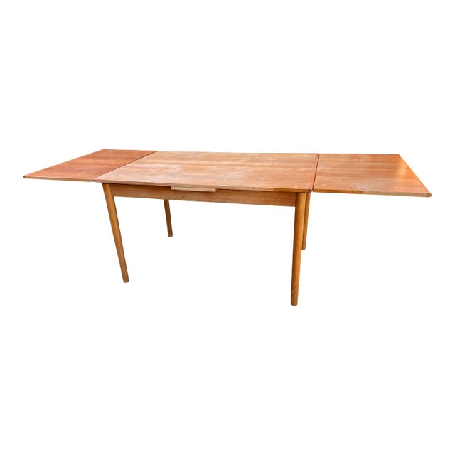 1970s Ansager Mobler Mid Century Modern Teak Expanding Table For Sale