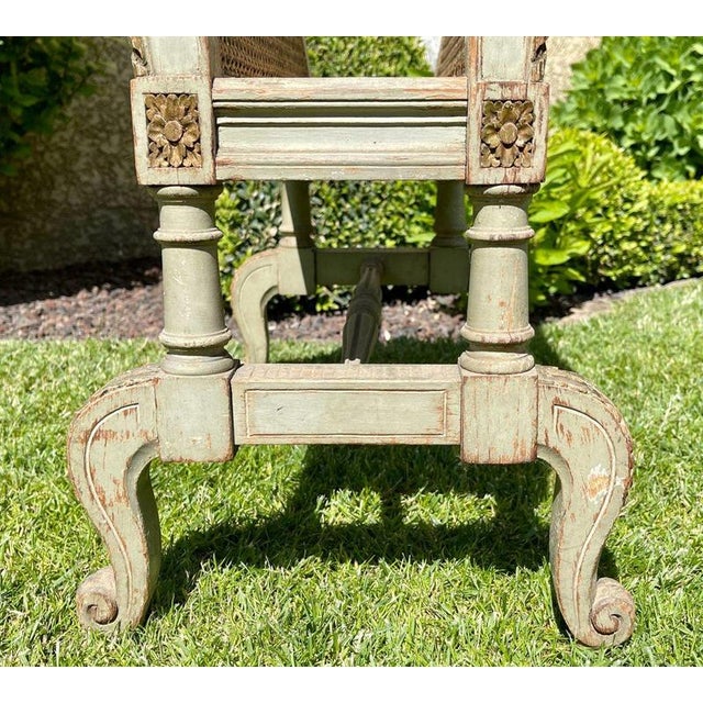 Laquered & Caning Magazine Rack For Sale - Image 9 of 11