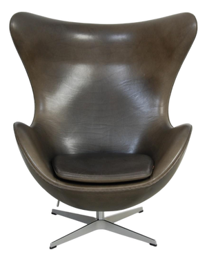 Egg Chair in Black Leather by Arne Jacobsen, 2010