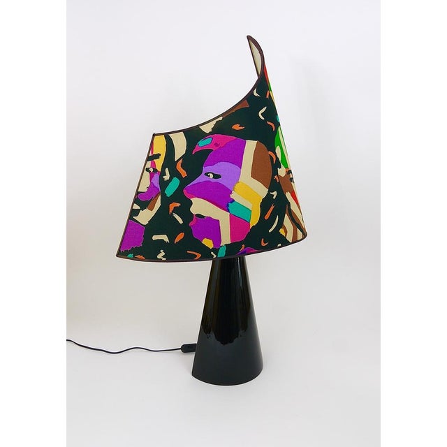 Black Italian Missoni Table Lamp by Massimo Valloto, 1980s For Sale - Image 8 of 18