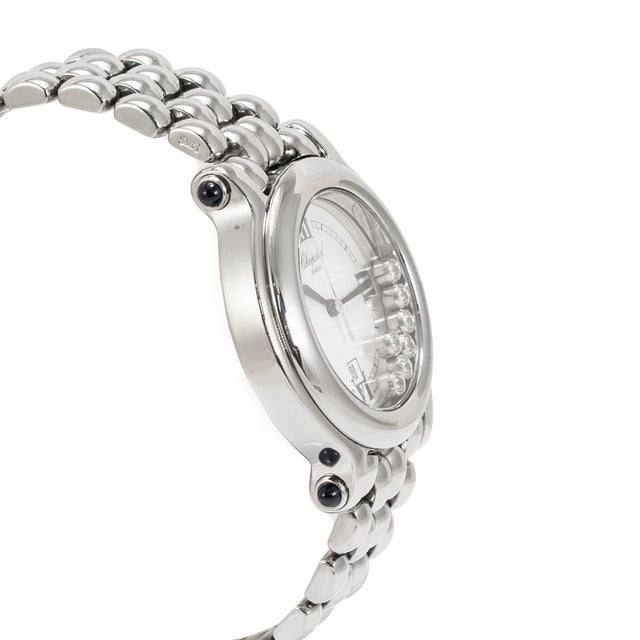 Modern Ladies Chopard Happy Sport 32mm Happy Diamonds 8236 Stainless Steel Watch For Sale - Image 3 of 9
