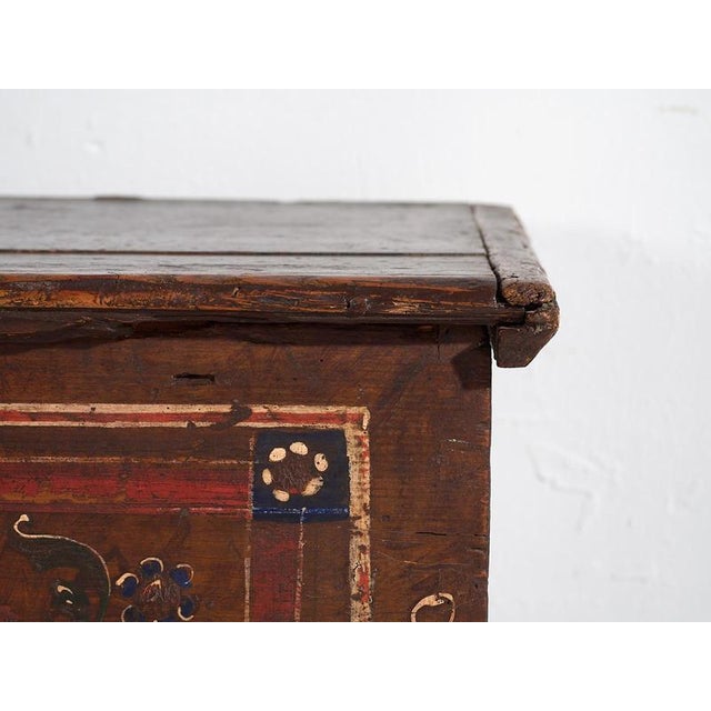 Painted Chest with Floral Details, 1870s For Sale - Image 11 of 18