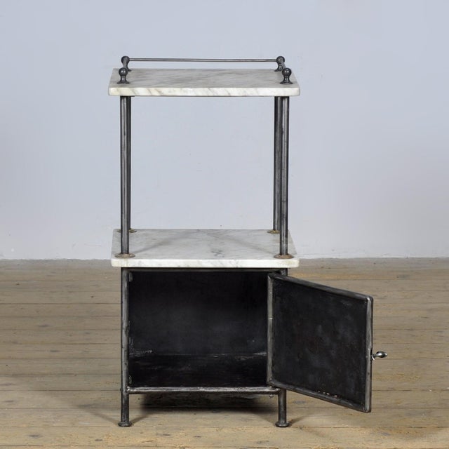 Vintage Iron Nightstand, 1920 For Sale - Image 4 of 12