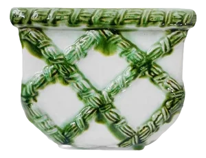 Green & White Checked Flower Pot from Carstens Tönnieshof, West Germany, 1960s