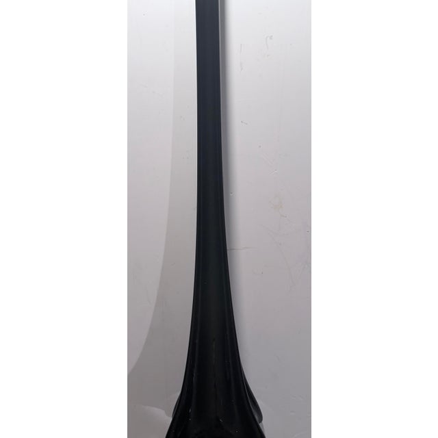 Vintage Post-Modern Solid Black Glass Eiffel Tower Stretch Vase – For Sale In Houston - Image 6 of 12
