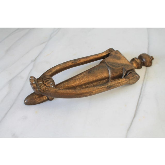 Vintage Brass Plated Door Knocker For Sale - Image 4 of 8