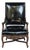 Vintage French Black Patent Leather Chair For Sale