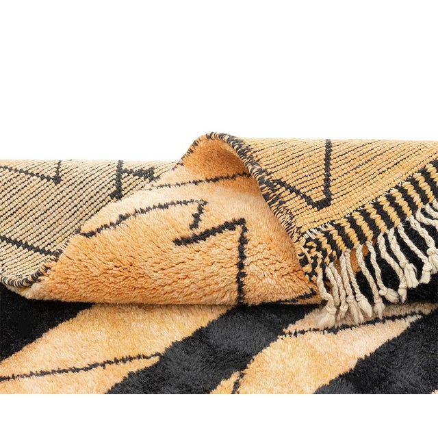 Saffron Premium Hand-Knotted Moroccan Wool Rug | 10'2" X 7'11" | One of a Kind For Sale - Image 8 of 9