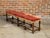 Italian 1820s Walnut Bench with Red Fabric, Turned Legs and Stretchers For Sale - Image 9 of 11
