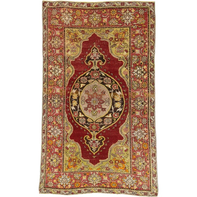 Maroon Vintage Turkish Oushak Rug - 03'08 X 06'02 For Sale - Image 8 of 8