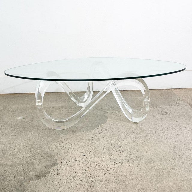 1970s Mid Century Modern Coffee Table Abstract Sculptural Glass Attributed to Charles Hollis Jones For Sale - Image 12 of 12