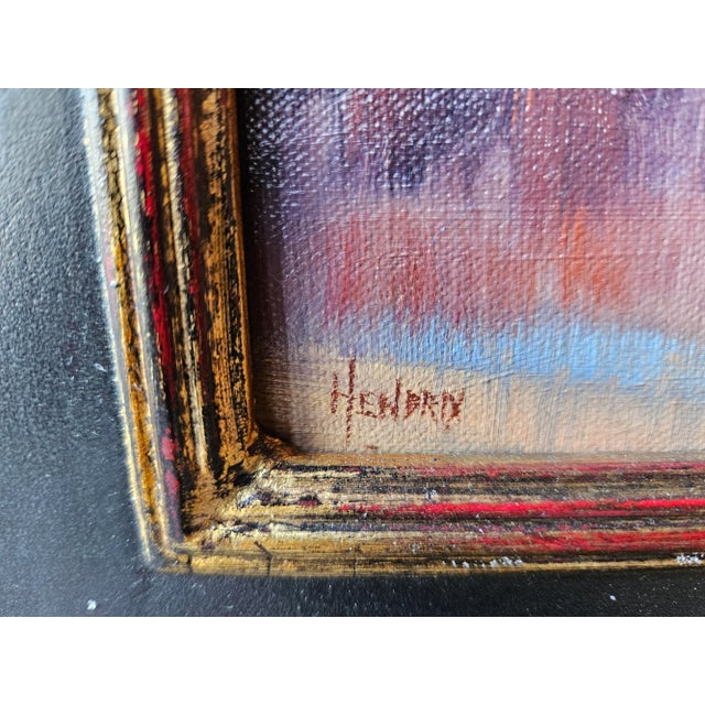 Brenda Hendrix Small Original Oil on Board “North Park Sunset” 16.5/8” Wide x 12.5/8” Tall Framed measurements. 8” x 12”...