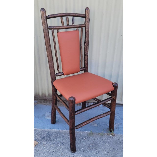 1930s Old Hickory Dinning Chairs Set of Six Leather Seats Chairs For Sale In Los Angeles - Image 6 of 10
