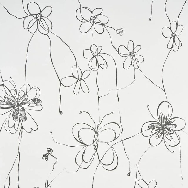 Schumacher x Hera Ford Come Back As A Flower Wallpaper in Soft Black For Sale