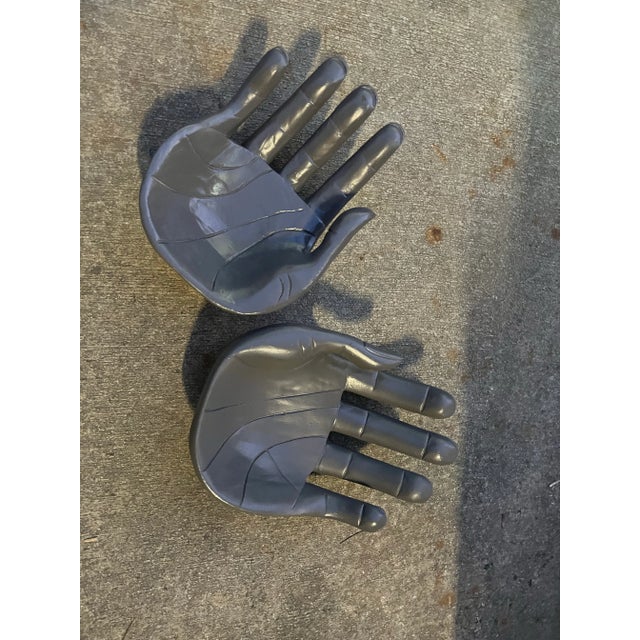 Pair of 1970s Charcoal Gray Hand Bowls For Sale - Image 4 of 4