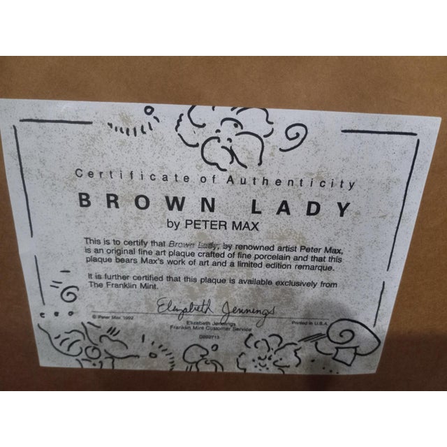 Ceramic 1970s Peter Max Franklin Mint, Framed, Set of 4 For Sale - Image 7 of 12