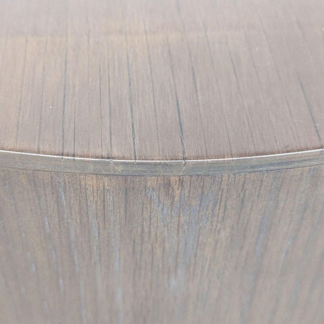 Brown Restoration Hardware Wyeth Oak Round Bedside Table For Sale - Image 8 of 9