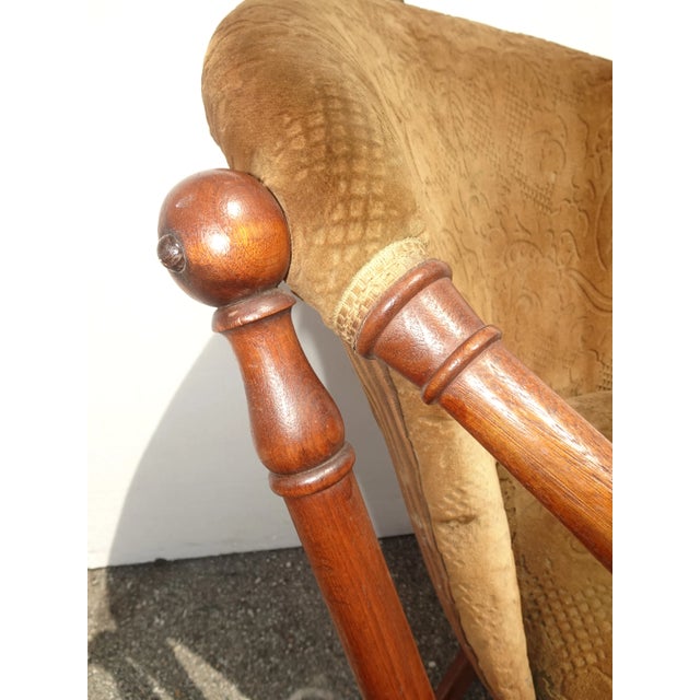 Vintage George Hunzinger Velvet Folding Accent Side Chair Stamp Patent May 1873 For Sale - Image 10 of 13