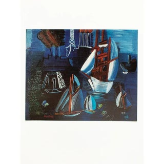 1970 After Raoul Dufy "Boats in Le Havre", Full-Color Parisian Print For Sale