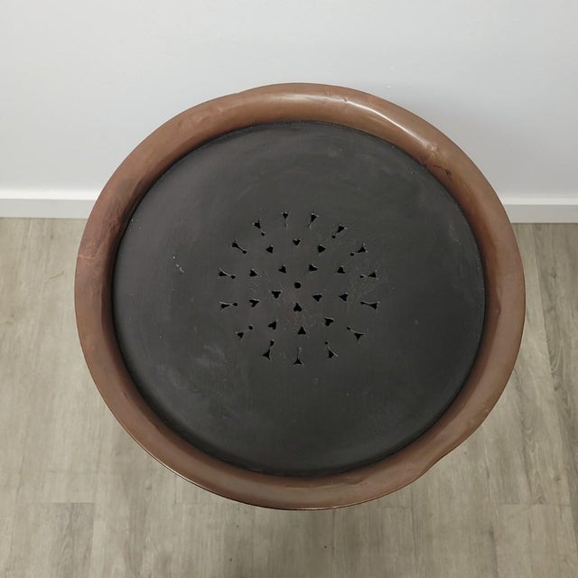 Rare English Regency Toleware Warming Tower With Copper Rim & Brass Hardware, C. 1820–1840 For Sale - Image 12 of 13