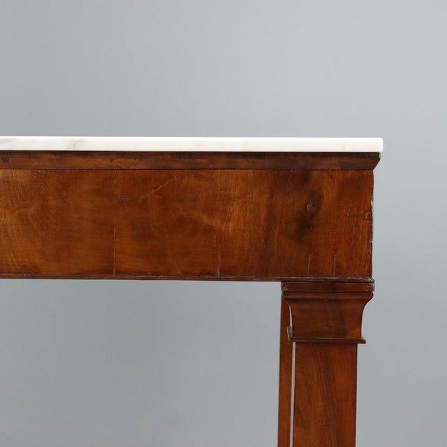 Empire Console Table in Poplar and Walnut, 1800s For Sale - Image 5 of 11