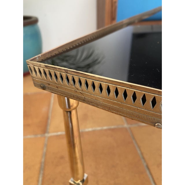 Coffee Table in Brass with Black Glass Top, 1930s For Sale - Image 13 of 18